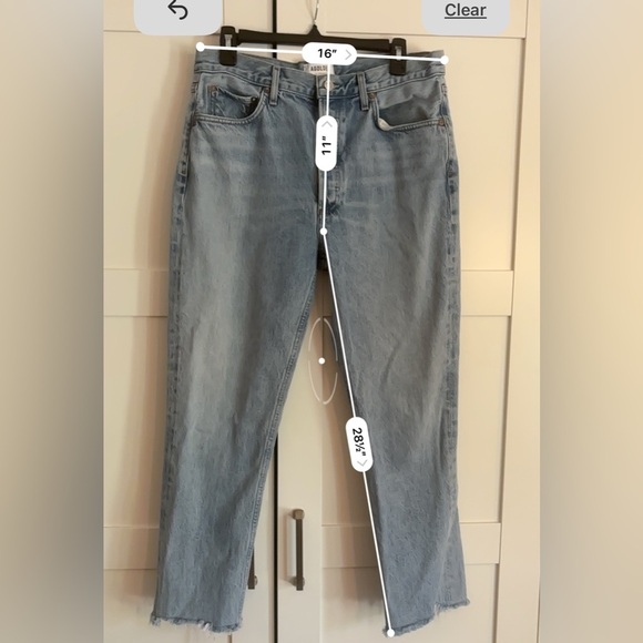 Agolde Straight Leg Jeans Riley Style Size 30 - Picture 7 of 7